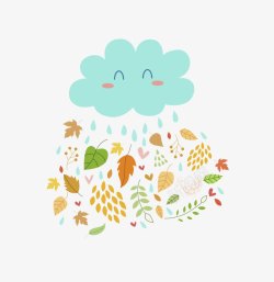 笑脸枫叶爱笑的下雨的云朵的作用图标高清图片