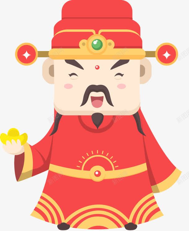 手绘可爱新年财神png免抠素材_88icon https://88icon.com 可爱 新年 财神