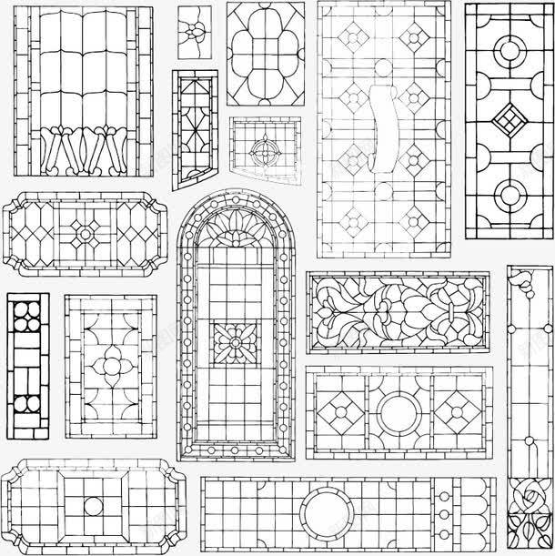 古典门窗和屏风花纹装饰矢量图ai免抠素材_88icon https://88icon.com 吊顶 屏风 底纹边框 花格 花纹 镂空 门窗 雕刻 矢量图