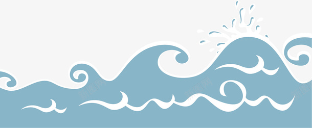 蓝色的大海矢量图ai免抠素材_88icon https://88icon.com 创意 卡通手绘 大海 抽象 江水 蓝色 矢量图