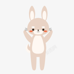 可爱小兔子动物手绘矢量图素材