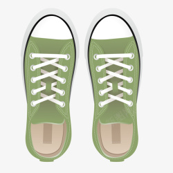 卡通绿色的帆布鞋素材