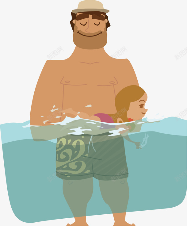 教孩子游泳的家长png免抠素材_88icon https://88icon.com 卡通 孩子 家长 幸福 开心 水彩 游泳