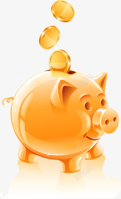 金色猪存钱罐金色矢量图高清图片