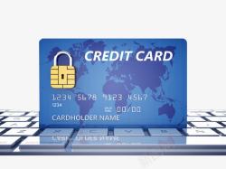 银行卡模型银行卡数据安全加密加锁高清图片