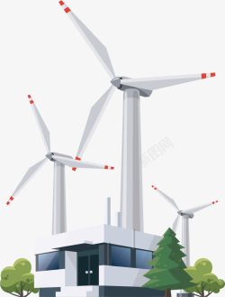 自然能源风力发电站高清图片