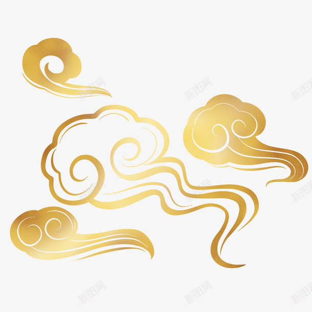 烫金中国风浮云psd免抠素材_88icon https://88icon.com 中国风 新年喜庆素材 烫金素材 祥云装饰