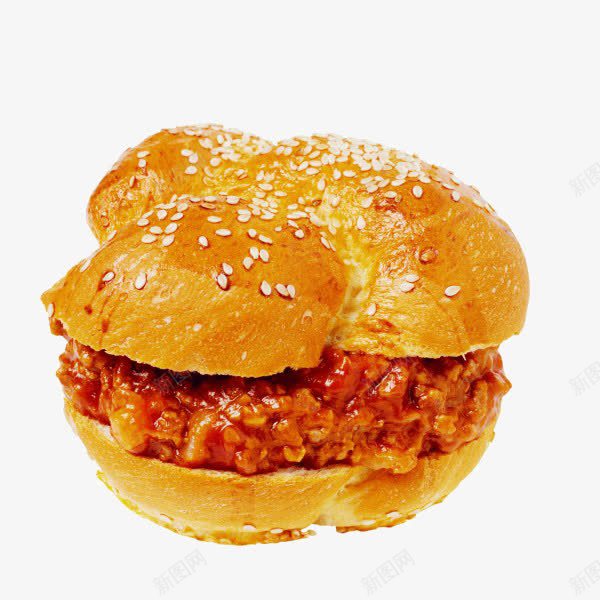 鸡排汉堡png免抠素材_88icon https://88icon.com 快餐 汉堡 炸鸡排 甜辣酱 番茄酱 美味酱汁 美食 肉块 芝麻 诱人 面包 鸡排