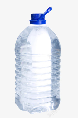 透明解渴蓝色带提手的一瓶饮料实素材