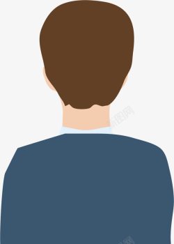 职业装男人褐色头发男士的背部图高清图片
