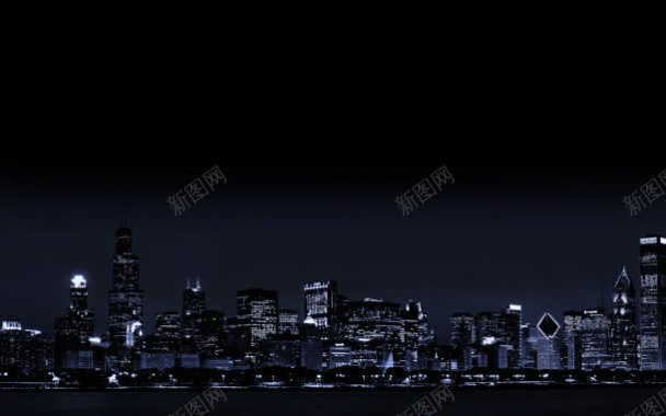 深夜安静的现代大都市背景