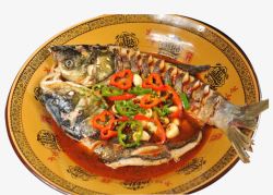 石锅烤鱼实物胖头鱼促销高清图片