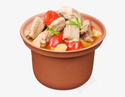 煲汤罐红陶炖罐内胆高清图片