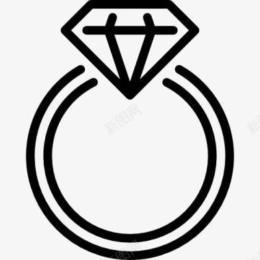 矢量宝石订婚戒指图标图标
