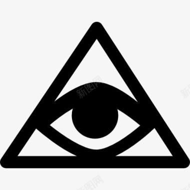 眼睛标志票据象征眼里一个金字塔图标图标