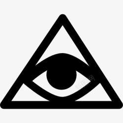 眼睛标志票据象征眼里一个金字塔图标高清图片