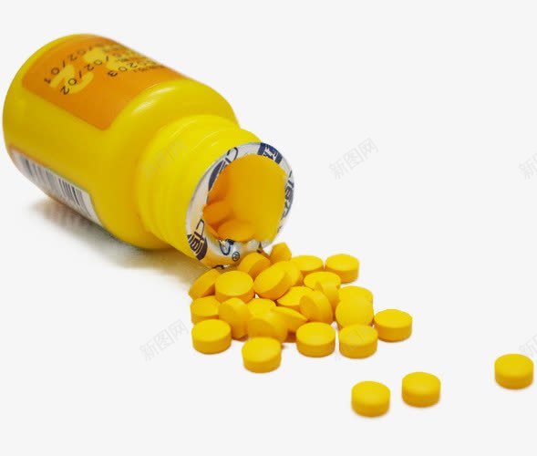 散落的维生素片png免抠素材_88icon https://88icon.com 瓶子 维生素 药品 药片 药瓶 营养 补品 黄色