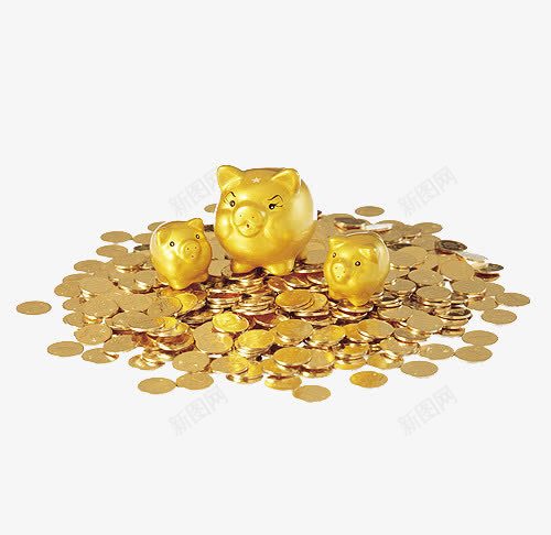 钱堆里的金猪png免抠素材_88icon https://88icon.com 一堆金币 三只金猪 硬币 财宝 财富 金币 钱币