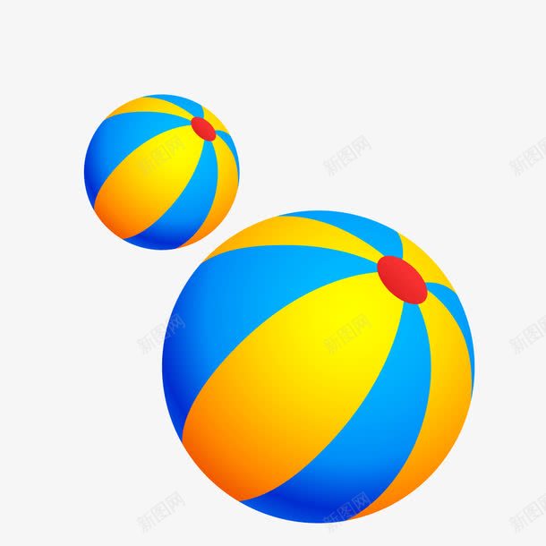装饰皮球玩具png免抠素材_88icon https://88icon.com 玩具 皮球 蓝色 装饰 黄色
