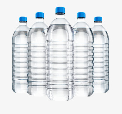 透明解渴排列整齐螺纹的塑料瓶饮素材