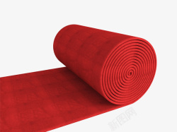 一卷卷起的红色地毯素材
