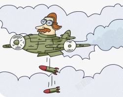 战斗机空袭插画卡通素材