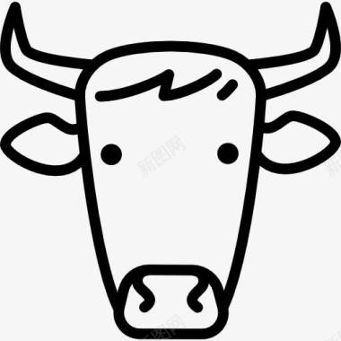 农场动物牛头图标图标