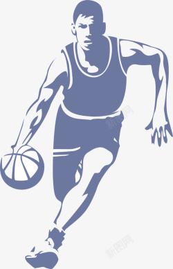男篮球运动员运球插画篮球运动员高清图片