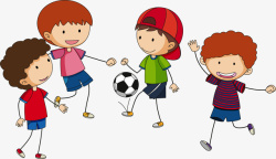 开心运动足球运动踢球的小朋友高清图片