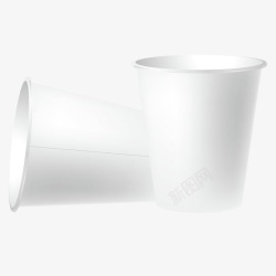 一次性杯子纸杯白色质感素材