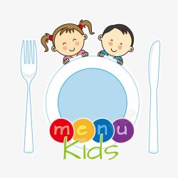 儿童不锈钢餐具卡通手绘儿童餐具高清图片
