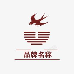 夕阳logo夕阳和燕子图案标志图标高清图片