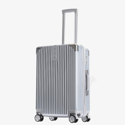 全新银色PVC材质行李箱素材