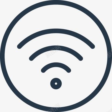无线WIFI圆形蓝色wifiLOGO图标图标