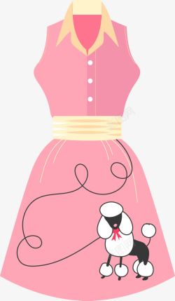 粉色卡通长裙素材