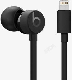 苹果的耳机音效实物纯黑色魔声耳机苹果手机接口高清图片
