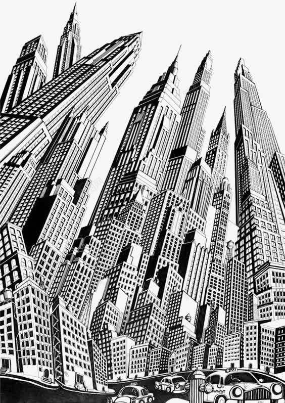 繁华城市png免抠素材_88icon https://88icon.com 创意 城市剪影 手绘城市 素描城市 都市 高楼大厦