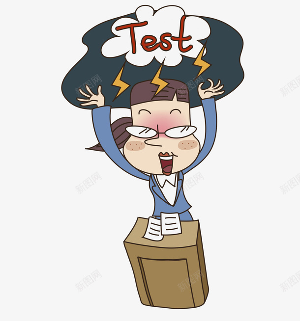 发怒的老师png免抠素材_88icon https://88icon.com 卡通 发怒的 女人 测试 生气的 老师 考试 讲桌