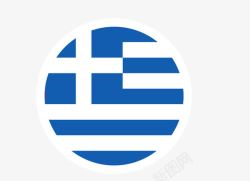 蓝白条希腊国旗图标高清图片