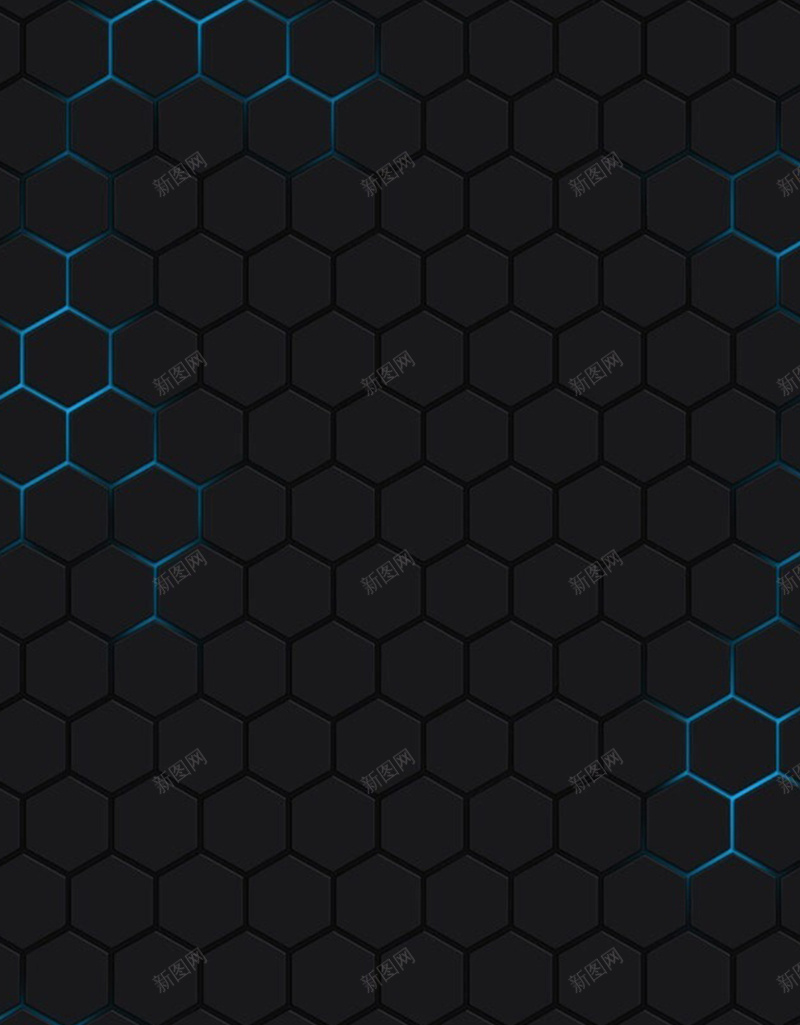 黑色科技六角形H5背景jpg设计背景_88icon https://88icon.com 六角 商务 开心 科幻 科技 蓝色线条 黑色