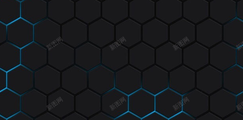 黑色科技六角形H5背景jpg设计背景_88icon https://88icon.com 六角 商务 开心 科幻 科技 蓝色线条 黑色