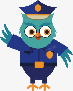 维护治安的警察猫头鹰素材