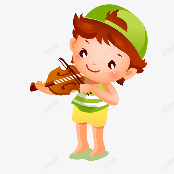 卡通拉小提琴的男孩矢量图ai免抠素材_88icon https://88icon.com 世界儿歌日 乐器 人物设计 儿童 卡通 戴帽子 演奏 矢量图