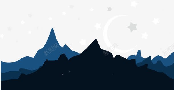 山上的夜晚png免抠素材_88icon https://88icon.com 夜晚 夜空 大山 星星 星空 月亮 背景素材