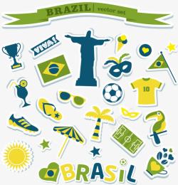足球巴西巴西里约奥运会装饰元素高清图片