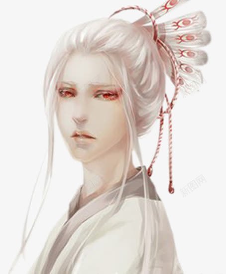 白发妖艳美女手绘古风png免抠素材_88icon https://88icon.com 古风 妖艳 手绘 白发 美女