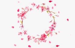 清新花圈清新的粉红色花瓣和花圈图高清图片