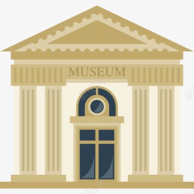 线条建筑博物馆图标图标