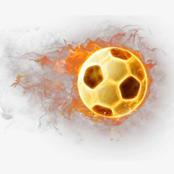 火光里的足球手绘图素材