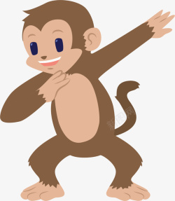 学习跳舞的卡通猴子素材